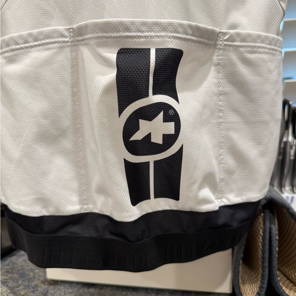 Assos White Cycling Jersey with Red and Green Panels - Picture 7 of 12